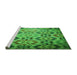 Sideview of Machine Washable Transitional Green Rug, wshpat2066grn