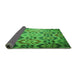 Thickness of Patterned Green Rug, pat2066grn