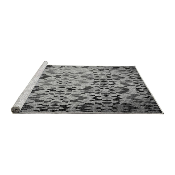 Sideview of Machine Washable Transitional Dark Gray Rug, wshpat2066gry