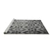 Sideview of Machine Washable Transitional Dark Gray Rug, wshpat2066gry