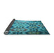 Thickness of Patterned Teal Green Rug, pat2066lblu