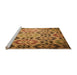 Sideview of Machine Washable Transitional Saddle Brown Rug, wshpat2066org