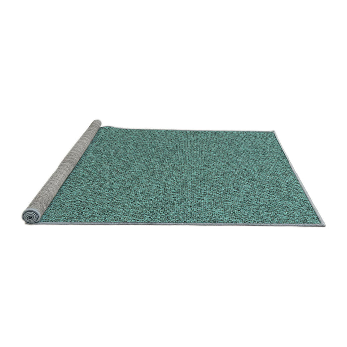 Sideview of Machine Washable Transitional Medium Turquoise Green Rug, wshpat2067lblu