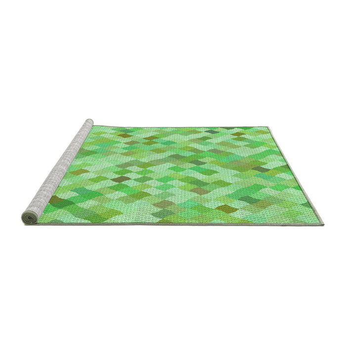 Sideview of Machine Washable Transitional Jade Green Rug, wshpat2068grn