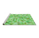 Sideview of Machine Washable Transitional Jade Green Rug, wshpat2068grn