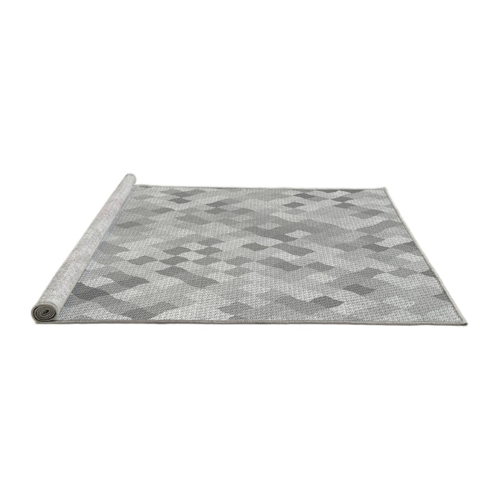 Sideview of Machine Washable Transitional Gunmetal Gray Rug, wshpat2068gry
