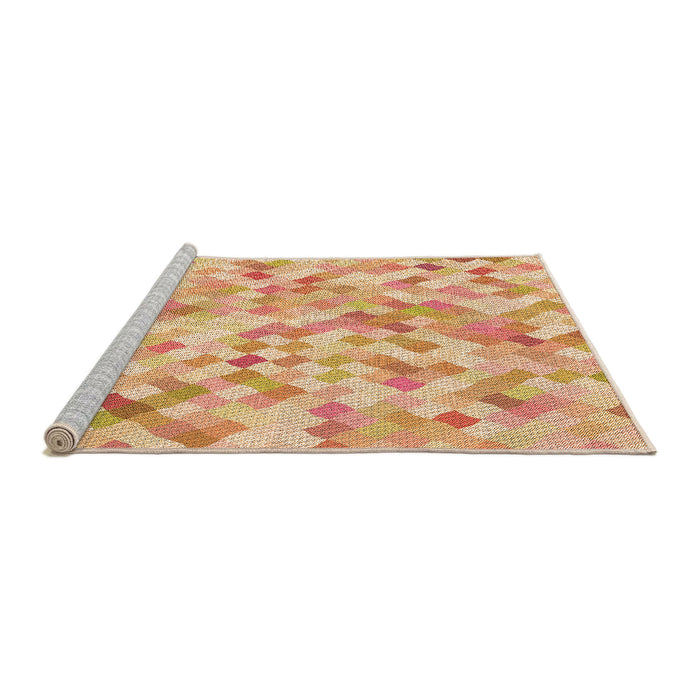Sideview of Machine Washable Transitional Orange Rug, wshpat2068org