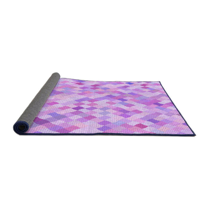 Square Patterned Purple Rug, pat2068pur