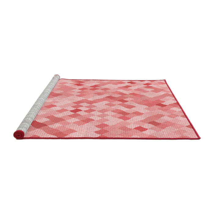 Sideview of Machine Washable Transitional Red Rug, wshpat2068rd