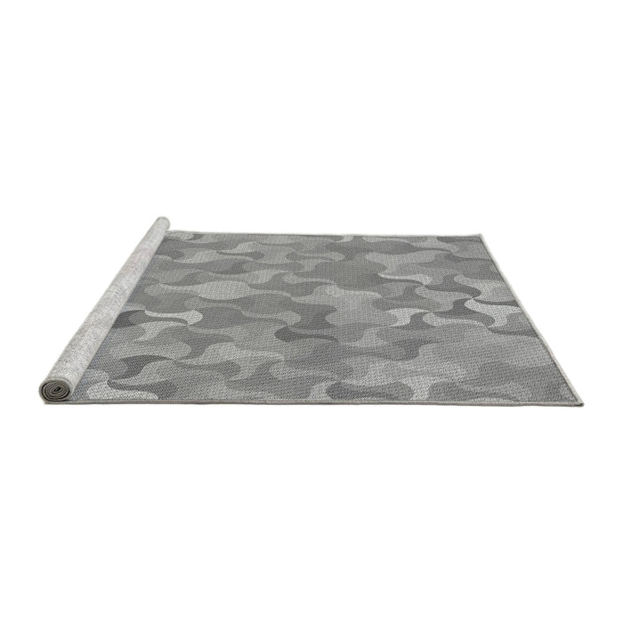 Sideview of Machine Washable Transitional Cloud Gray Rug, wshpat2069gry