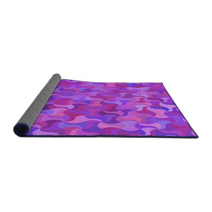 Thickness of Patterned Fuchsia Magenta Purple Rug, pat2069pur