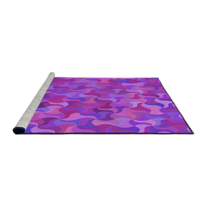 Sideview of Machine Washable Transitional Fuchsia Magenta Purple Rug, wshpat2069pur