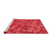 Sideview of Machine Washable Transitional Red Rug, wshpat2069rd