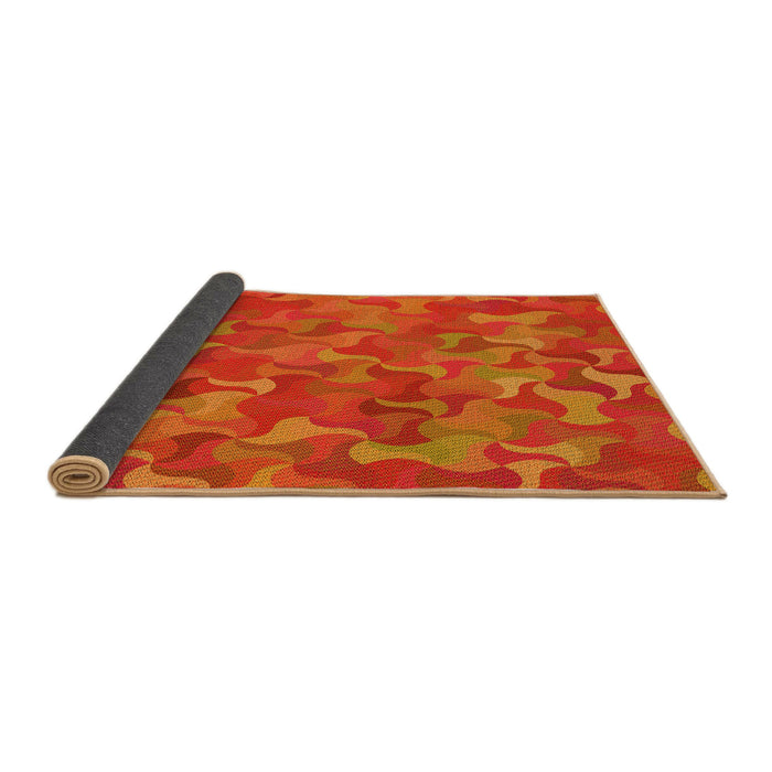 Thickness of Patterned Neon Orange Rug, pat2069yw