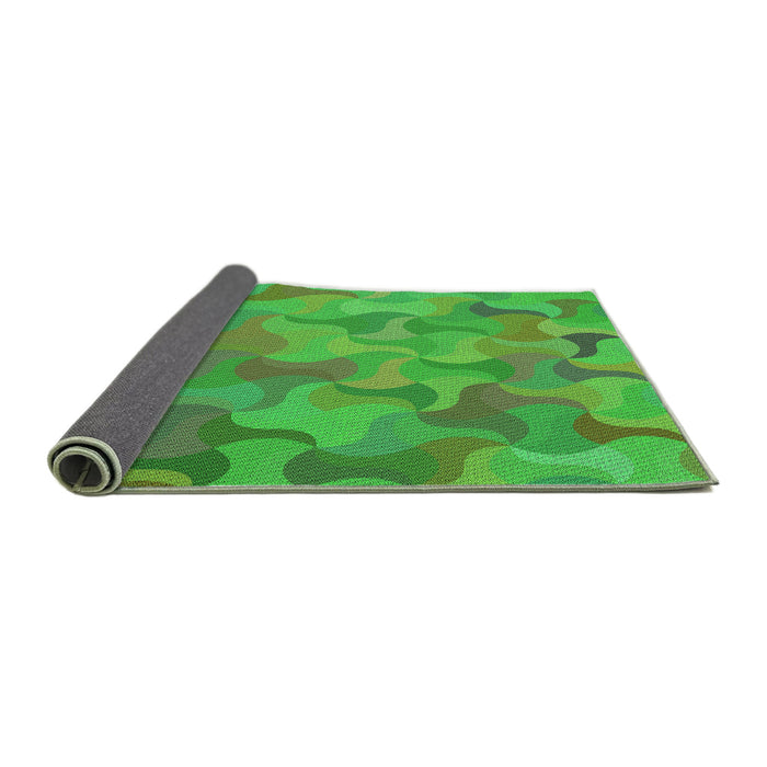 Thickness of Patterned Dark Lime Green Rug, pat2070grn