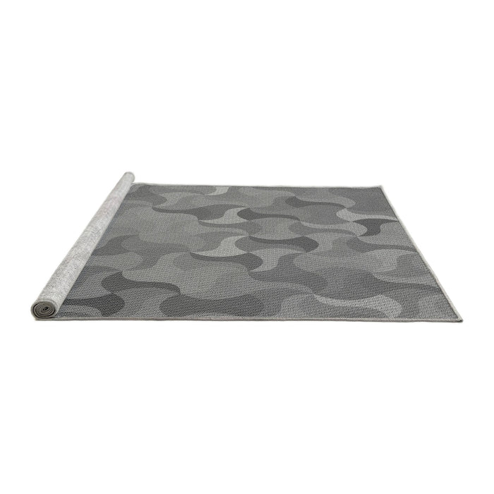 Sideview of Machine Washable Transitional Smokey Gray Rug, wshpat2070gry