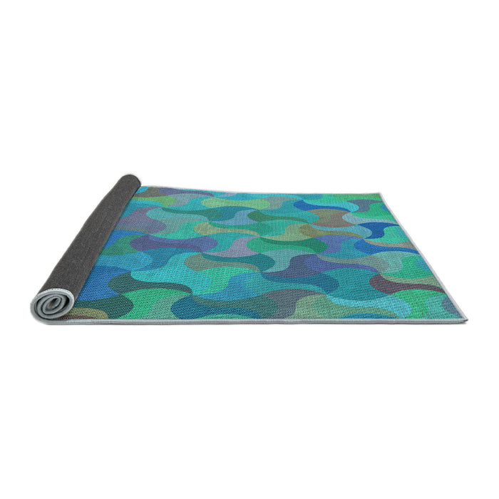 Thickness of Patterned Glacial Blue Ice Blue Rug, pat2070lblu