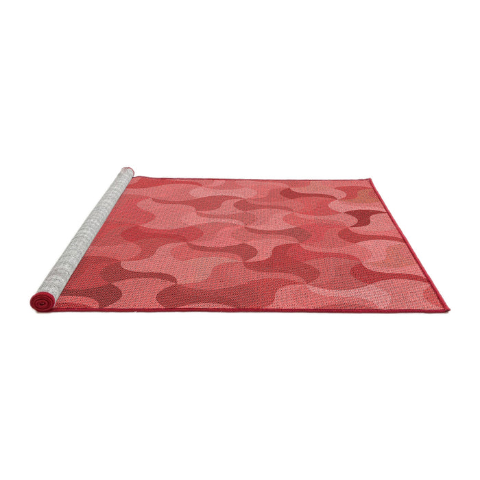 Sideview of Machine Washable Transitional Red Rug, wshpat2070rd