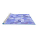 Sideview of Machine Washable Transitional Light Slate Blue Rug, wshpat2071blu