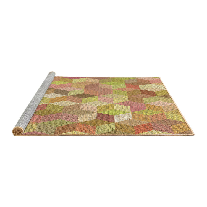 Sideview of Machine Washable Transitional Chrome Gold Yellow Rug, wshpat2071brn