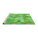 Sideview of Machine Washable Transitional Emerald Green Rug, wshpat2071grn