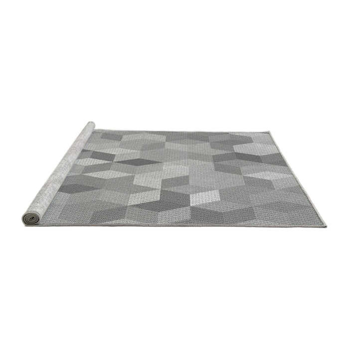 Sideview of Machine Washable Transitional Gray Rug, wshpat2071gry