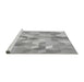 Sideview of Machine Washable Transitional Gray Rug, wshpat2071gry