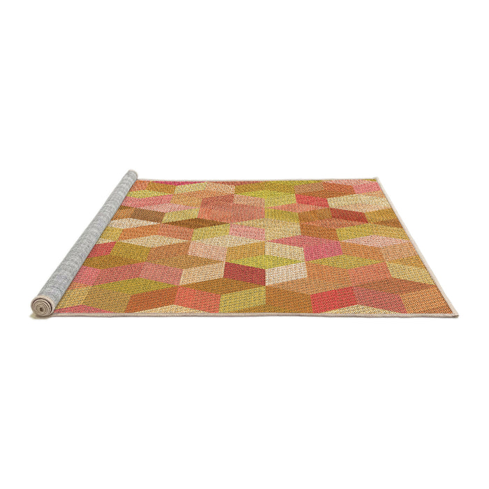 Sideview of Machine Washable Transitional Bright Orange Rug, wshpat2071org