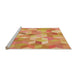 Sideview of Machine Washable Transitional Bright Orange Rug, wshpat2071org