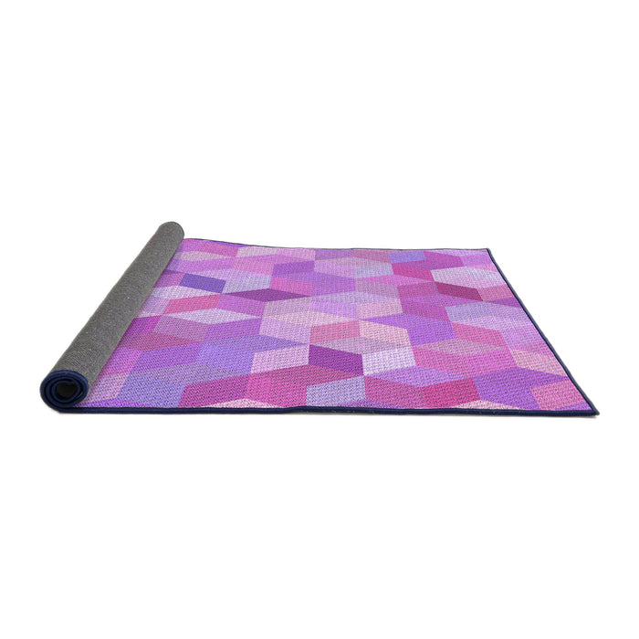 Thickness of Patterned Violet Purple Rug, pat2071pur