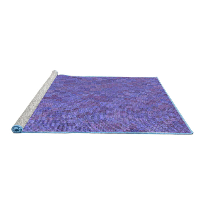 Sideview of Machine Washable Transitional Amethyst Purple Rug, wshpat2072blu
