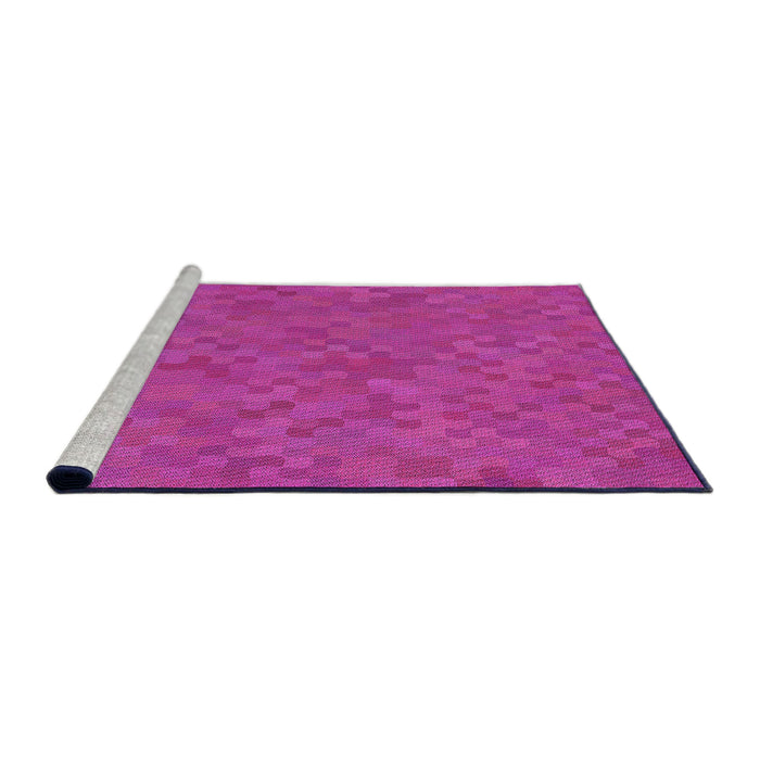 Sideview of Machine Washable Transitional Fuchsia Magenta Purple Rug, wshpat2072pur