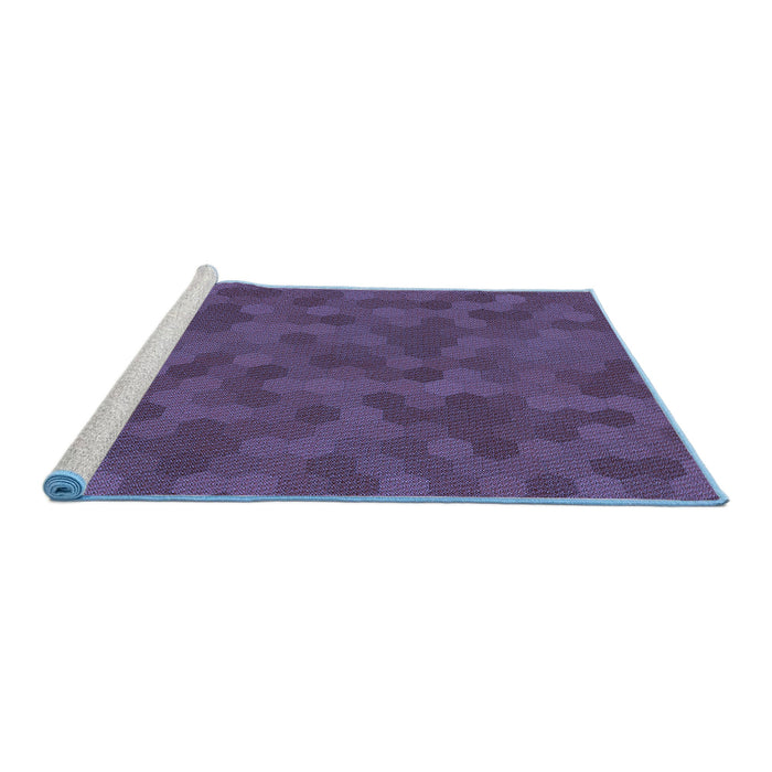 Sideview of Machine Washable Transitional Plum Purple Rug, wshpat2073blu
