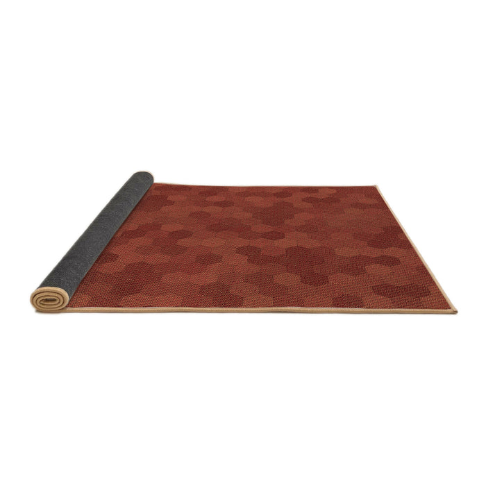 Thickness of Patterned Tomato Red Rug, pat2073brn