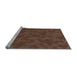 Sideview of Machine Washable Transitional Red Brown Rug, wshpat2073lblu