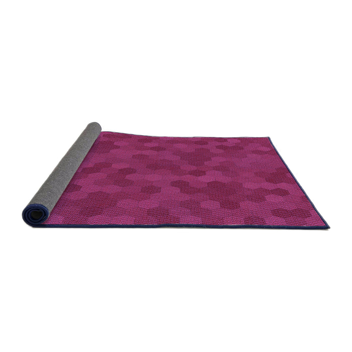 Thickness of Patterned Deep Pink Rug, pat2073pur