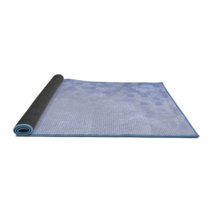 Thickness of Patterned Blue Rug, pat2074blu