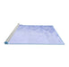 Sideview of Machine Washable Transitional Blue Rug, wshpat2074blu