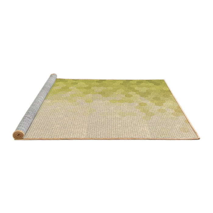 Sideview of Machine Washable Transitional Metallic Gold Rug, wshpat2074brn