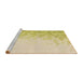 Sideview of Machine Washable Transitional Metallic Gold Rug, wshpat2074brn