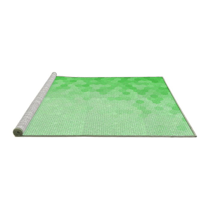 Sideview of Machine Washable Transitional Green Rug, wshpat2074grn