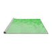 Sideview of Machine Washable Transitional Green Rug, wshpat2074grn