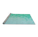 Sideview of Machine Washable Transitional Diamond Blue Rug, wshpat2074lblu