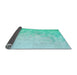 Thickness of Patterned Diamond Blue Rug, pat2074lblu