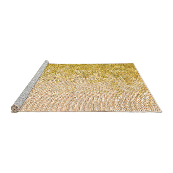 Sideview of Machine Washable Transitional Sun Yellow Rug, wshpat2074org