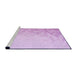 Sideview of Machine Washable Transitional Violet Purple Rug, wshpat2074pur