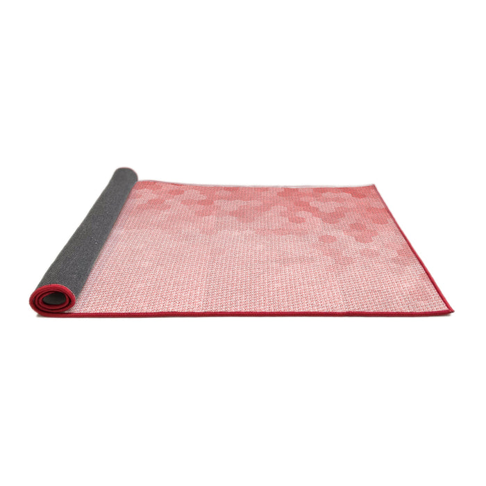 Thickness of Patterned Pastel Red Pink Rug, pat2074rd