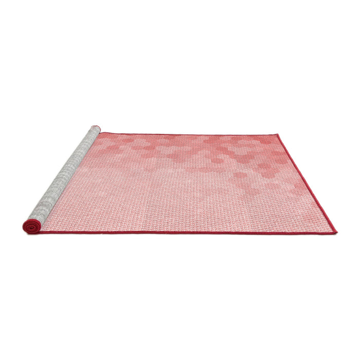 Sideview of Machine Washable Transitional Pastel Red Pink Rug, wshpat2074rd