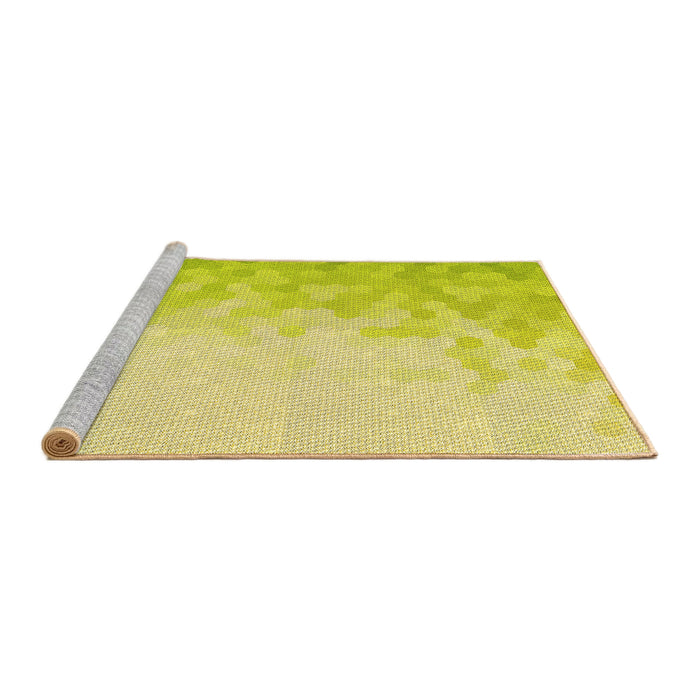Sideview of Machine Washable Transitional Golden Brown Yellow Rug, wshpat2074yw