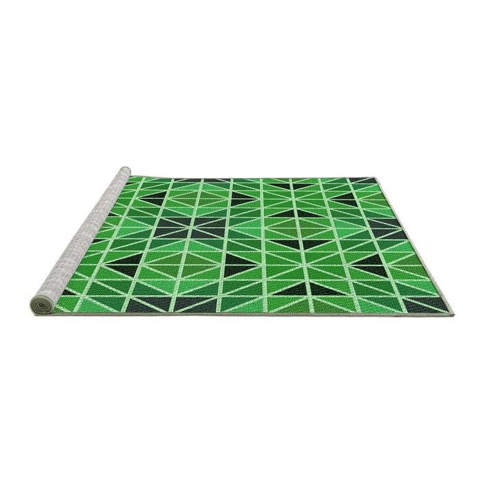 Sideview of Machine Washable Transitional Green Rug, wshpat2075grn